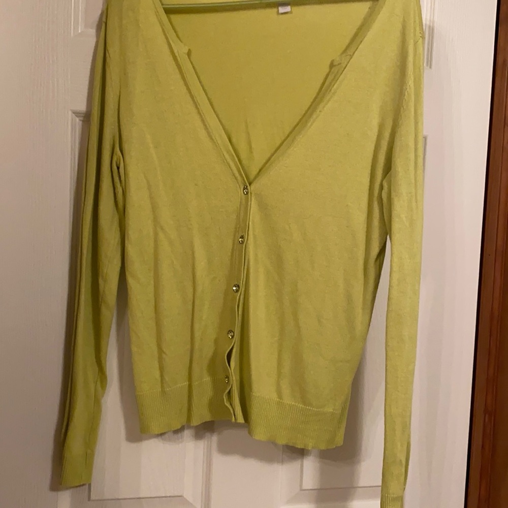 Large lime green sweater , super soft